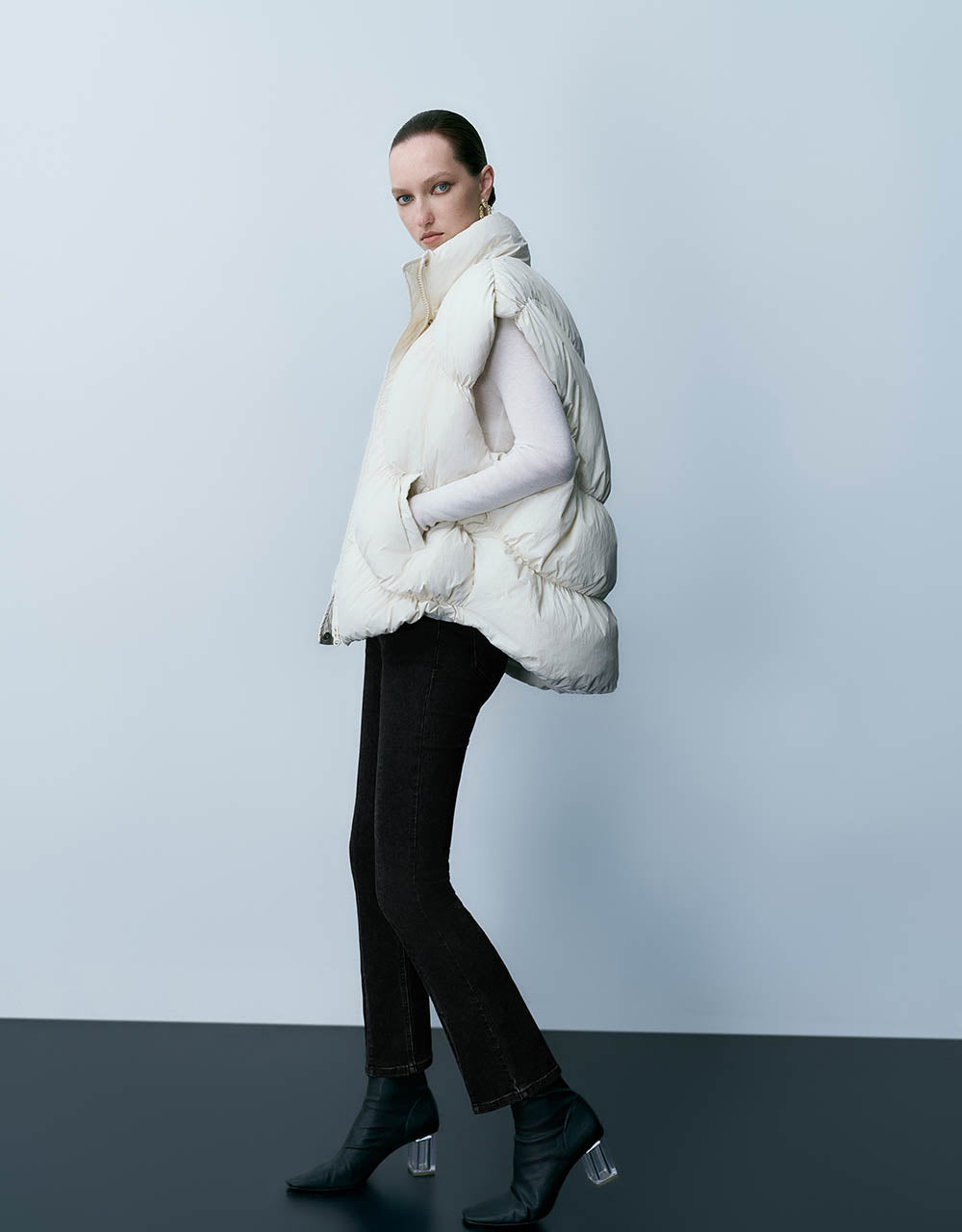 Stand Collar Puffer Waistcoat