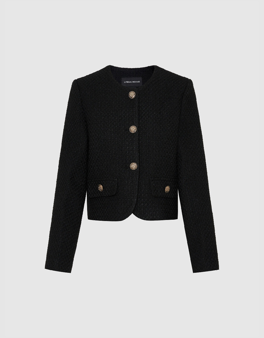 Tweed Jacket With Fake Pockets