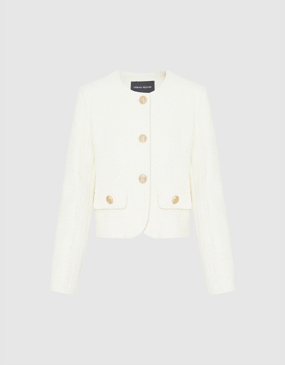 Tweed Jacket With Fake Pockets