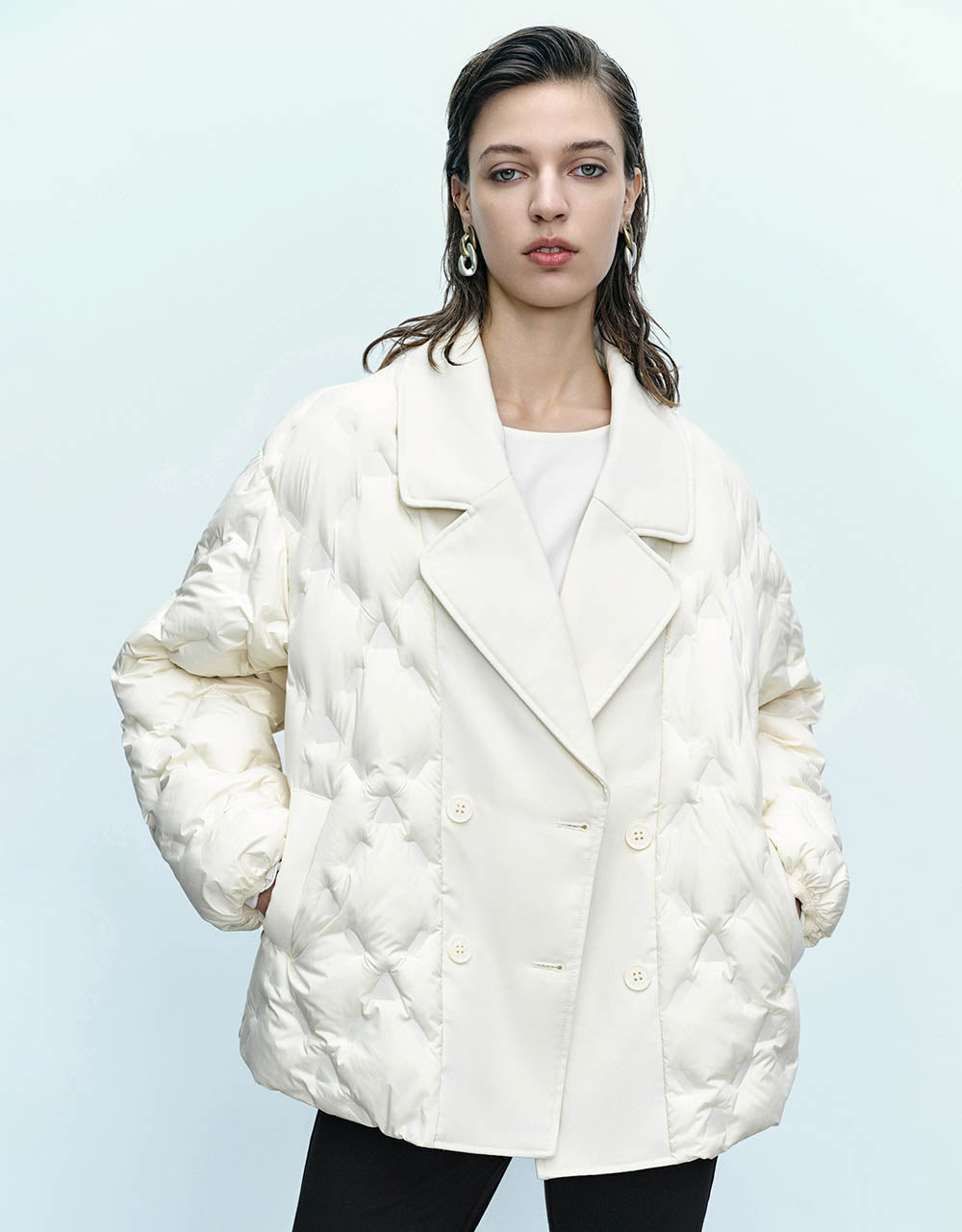Notch Lapel Tailored Down Jacket
