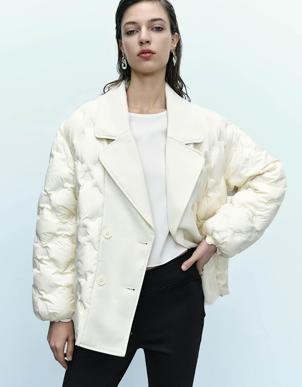 Notch Lapel Tailored Down Jacket