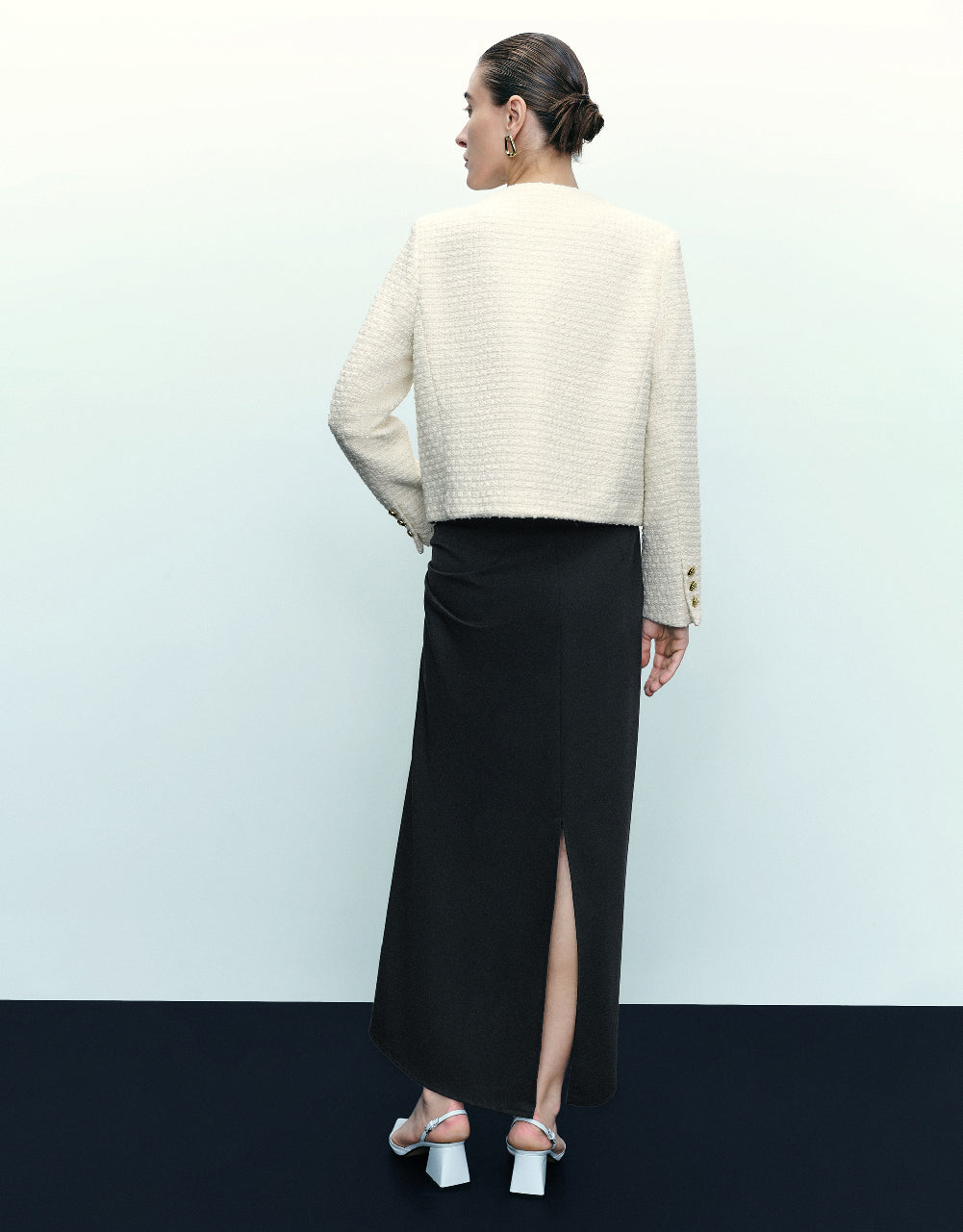 Crew Neck Tweed Jacket