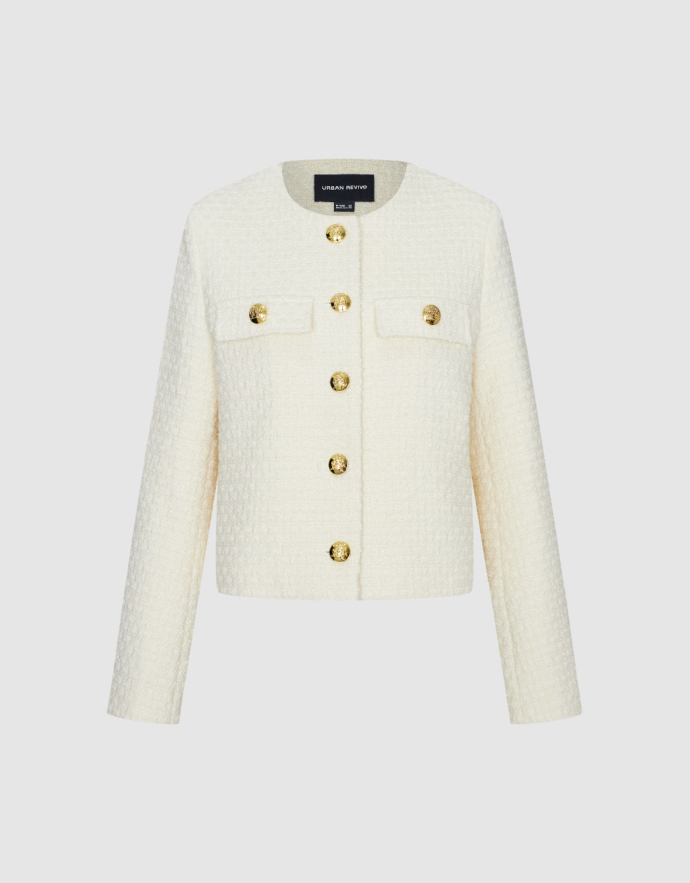 Crew Neck Tweed Jacket