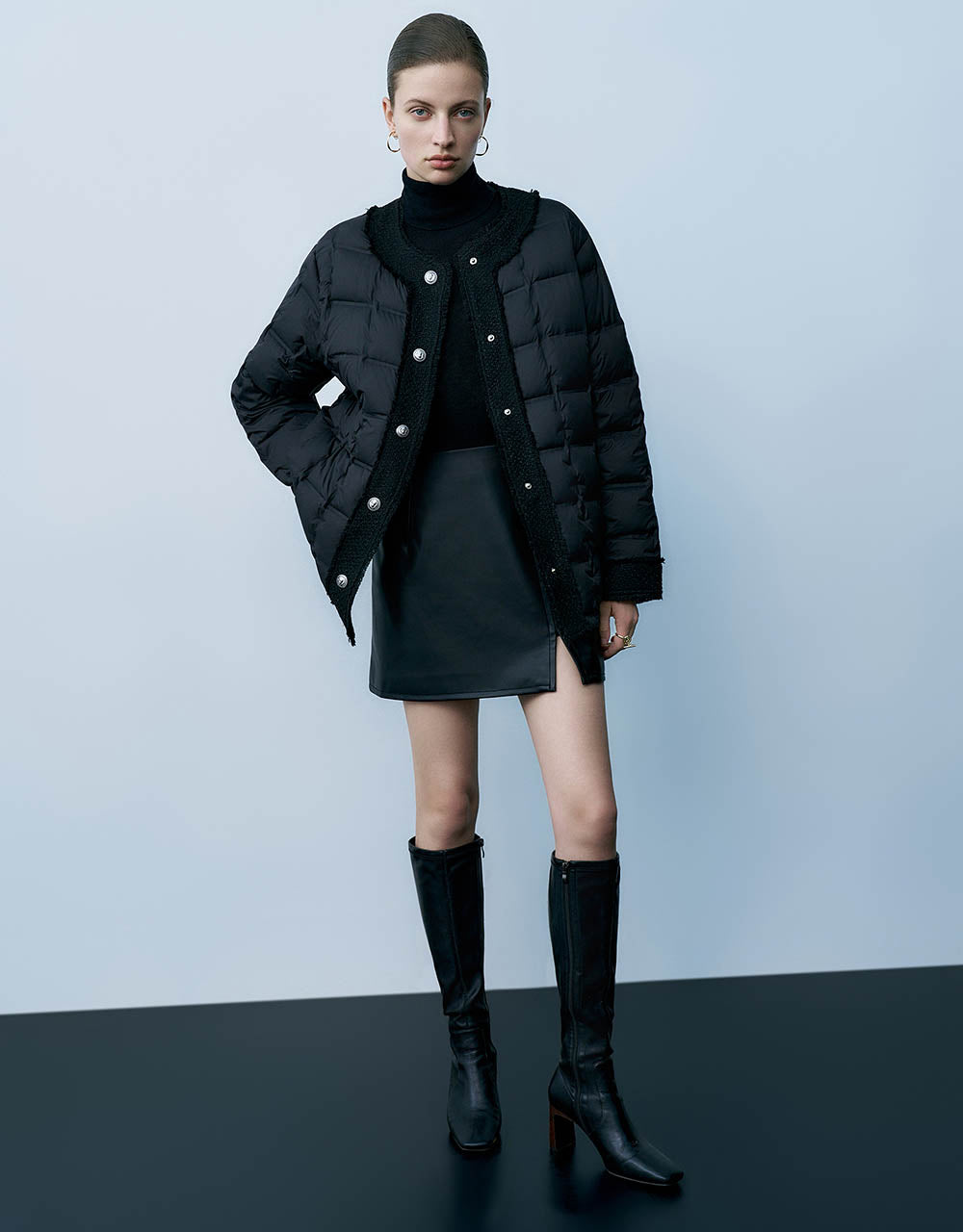 Crew Neck Down Jacket