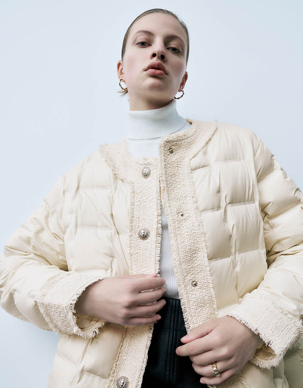 Crew Neck Down Jacket
