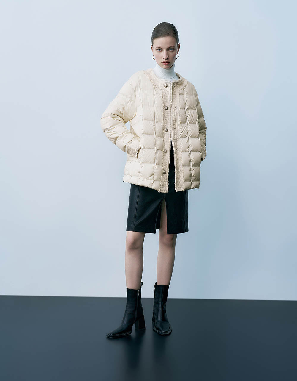 Crew Neck Down Jacket