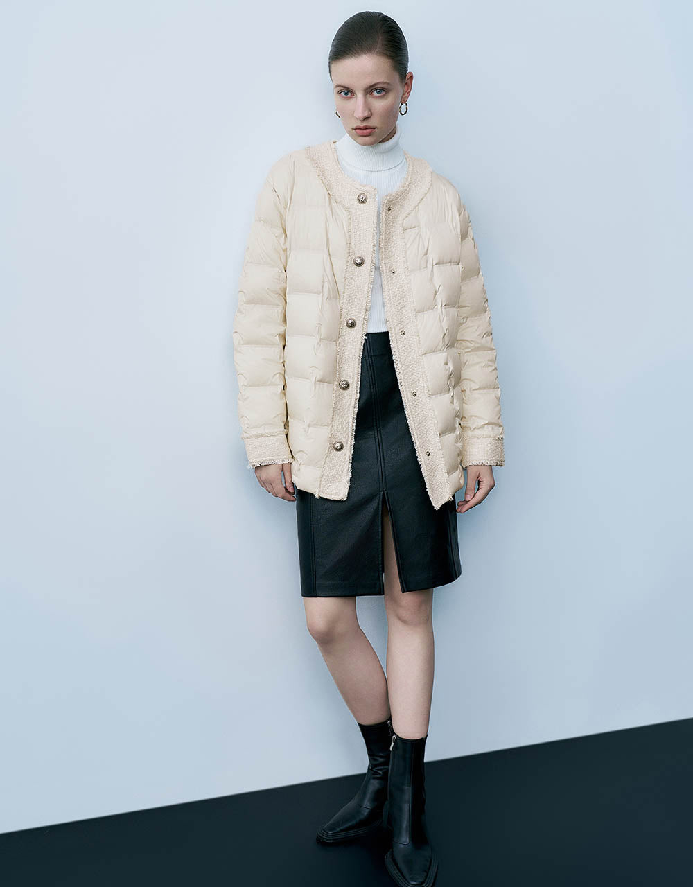 Crew Neck Down Jacket