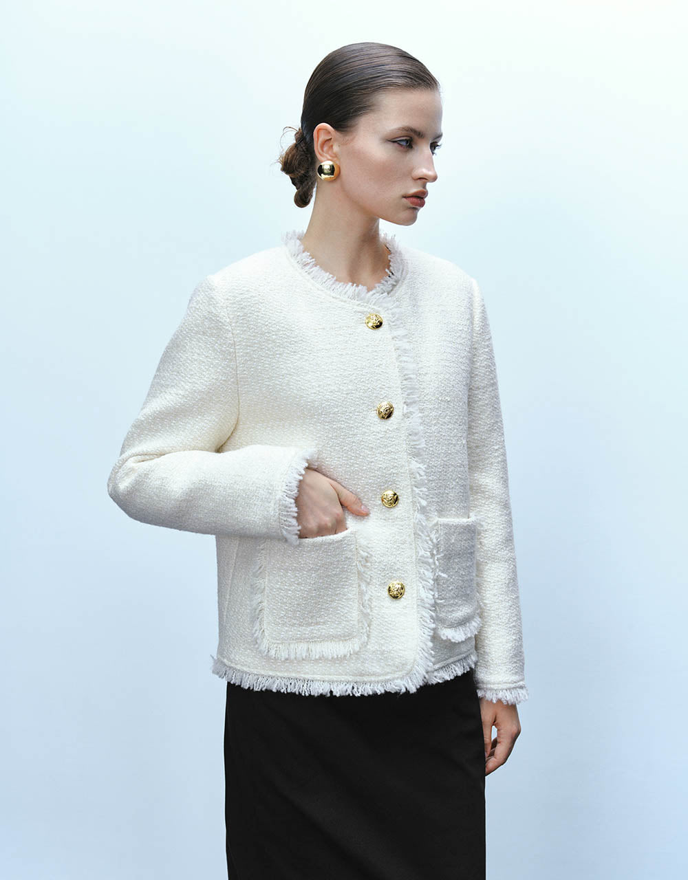 Raw Hem Down Jacket