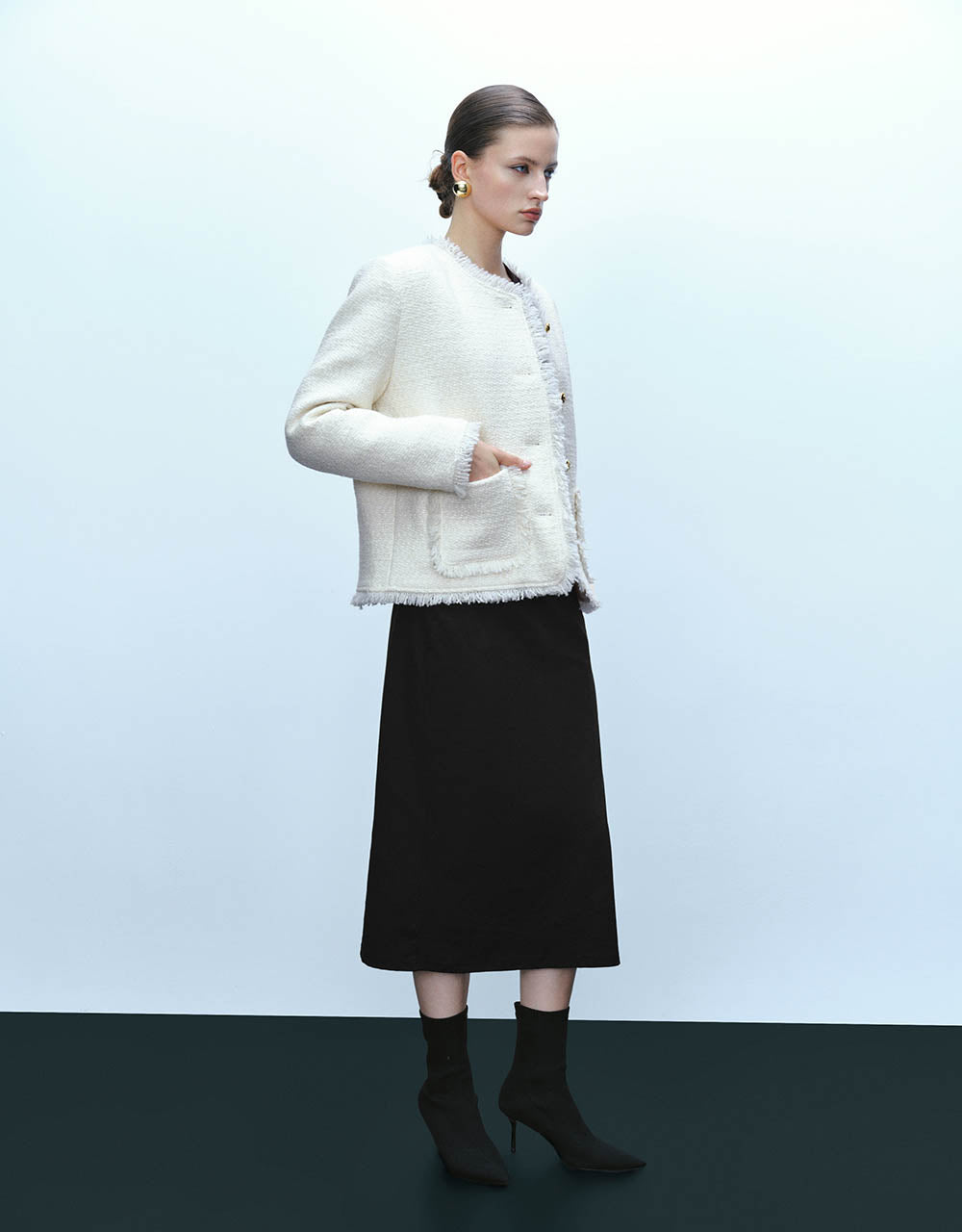 Raw Hem Down Jacket
