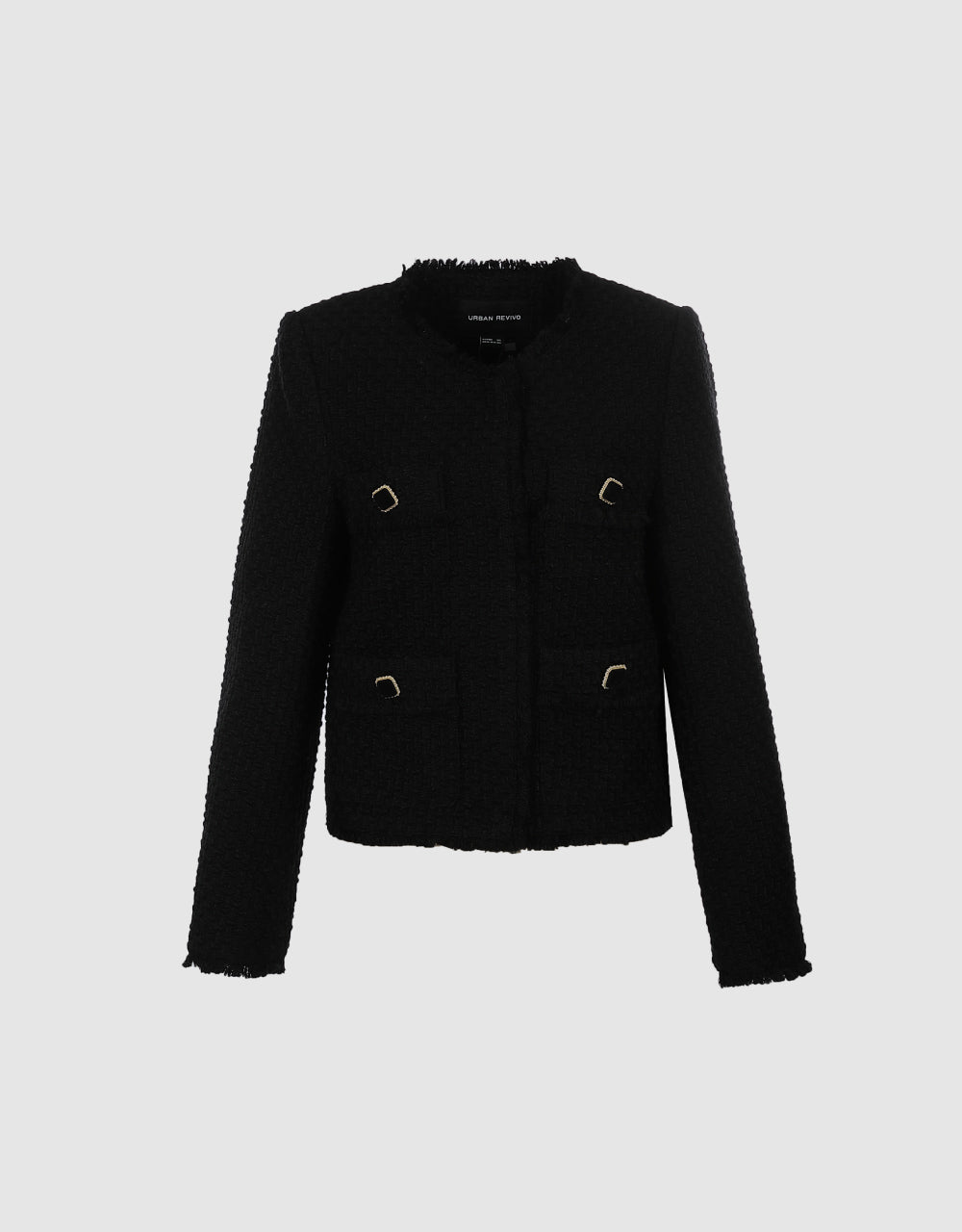 Multi-Pocket Tweed Jacket