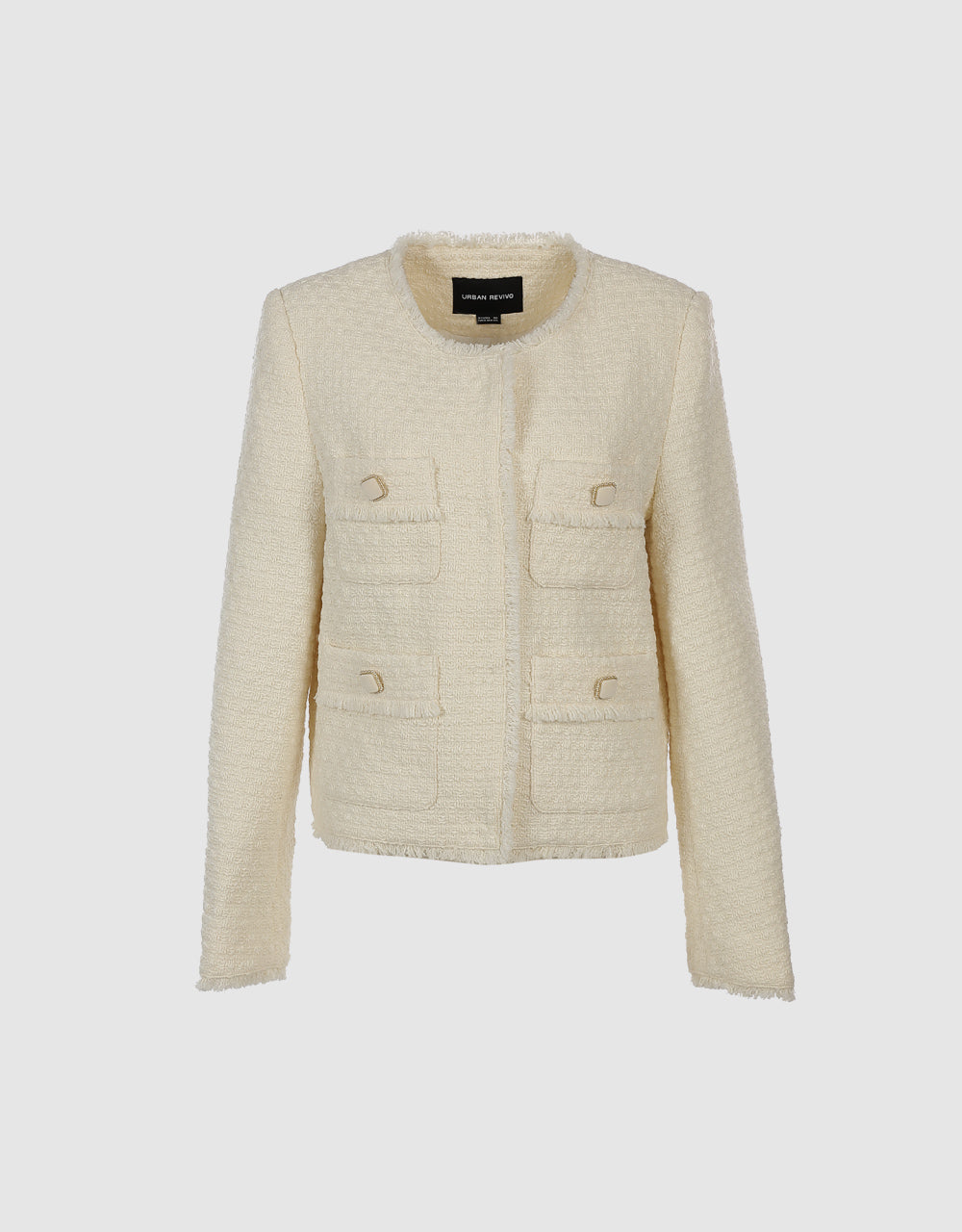 Multi-Pocket Tweed Jacket