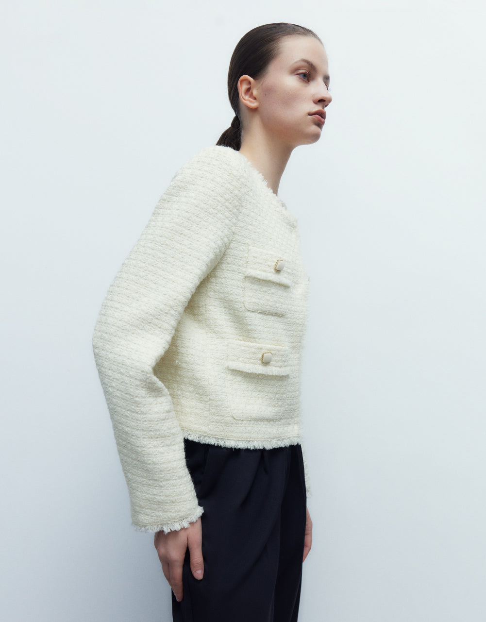 Multi-Pocket Tweed Jacket
