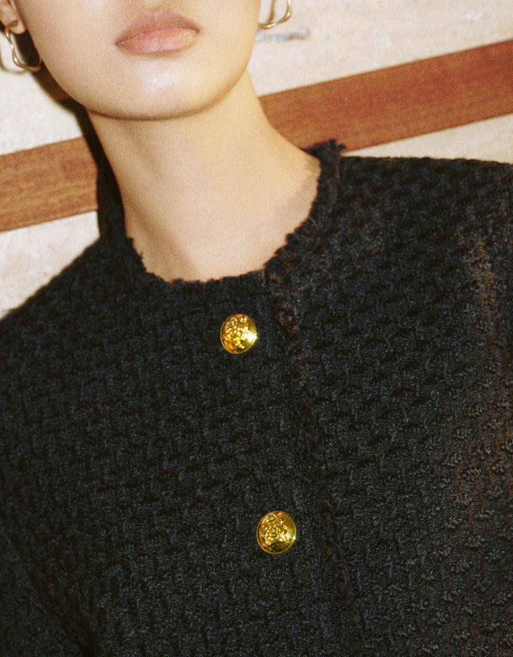 Crew Neck Tweed Jacket
