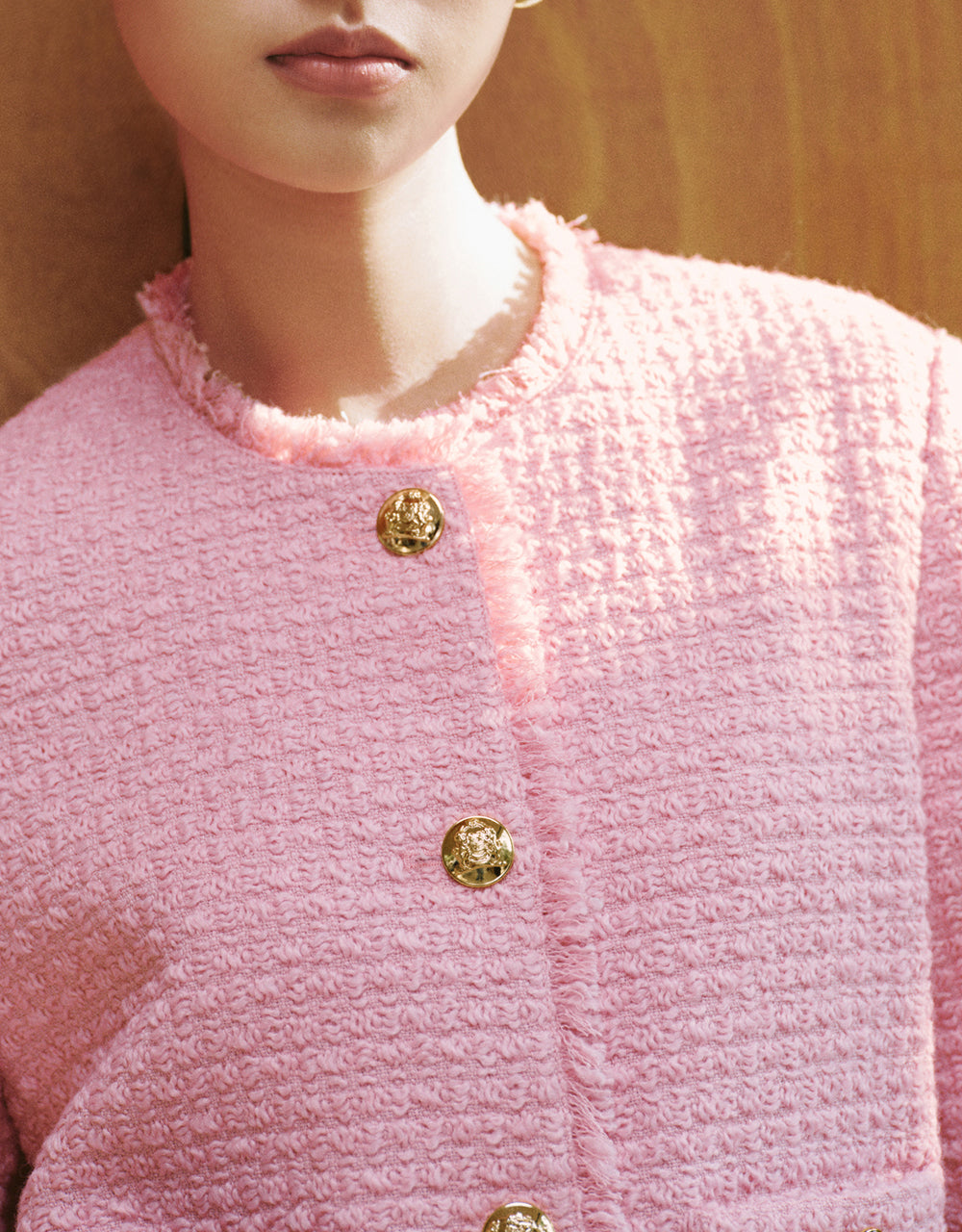 Crew Neck Tweed Jacket