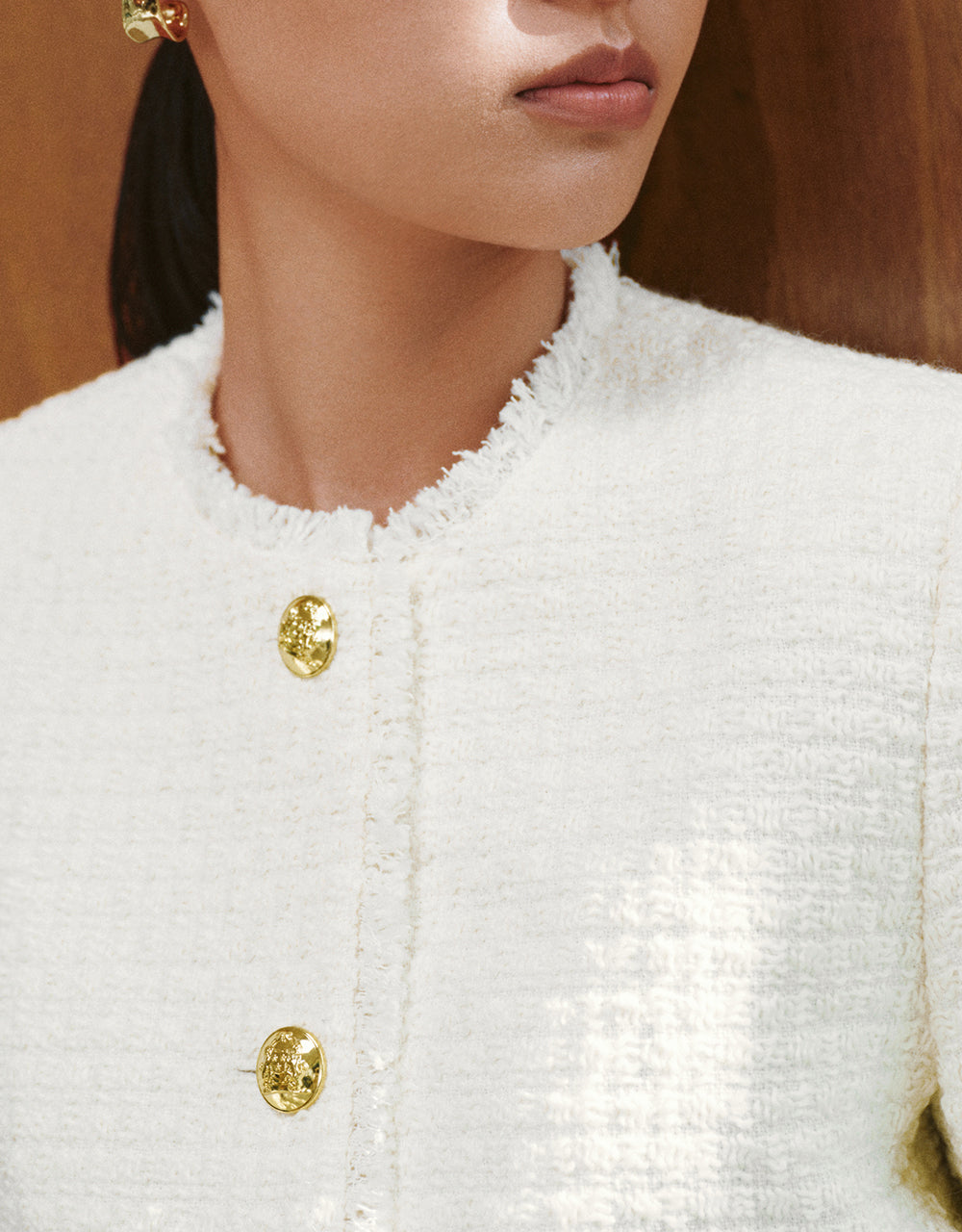 Crew Neck Tweed Jacket