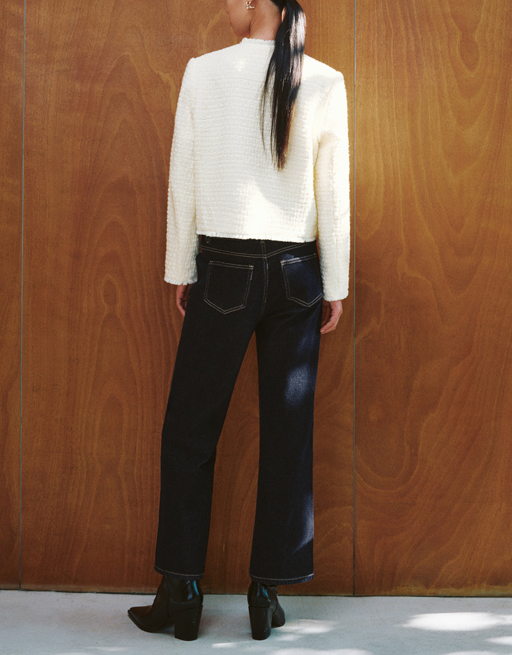 Crew Neck Tweed Jacket