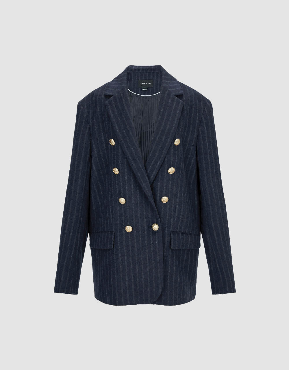 Tailored Striped Notch Lapel Blazer