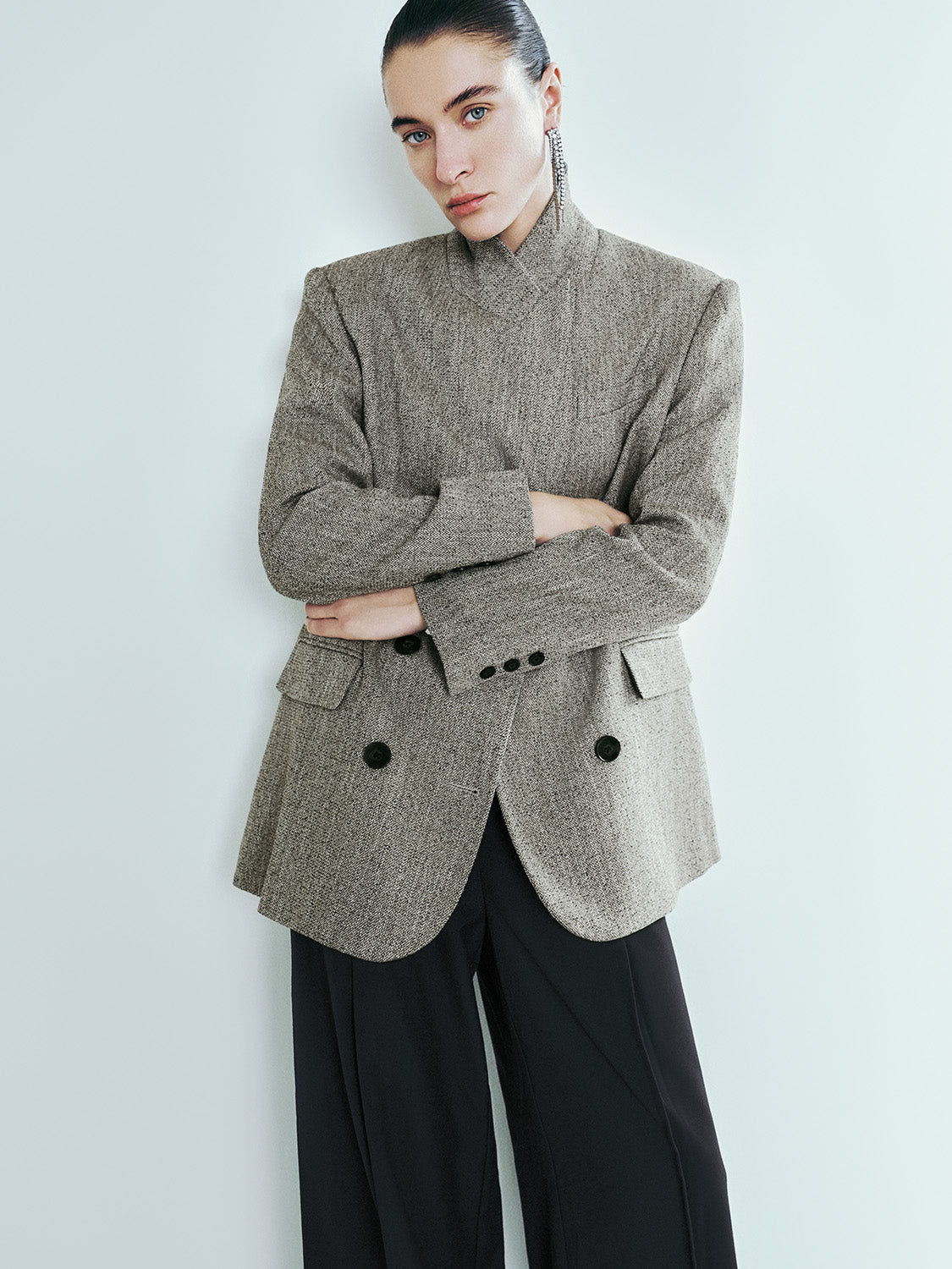 Peak Lapel Double Breasted Loose Blazer