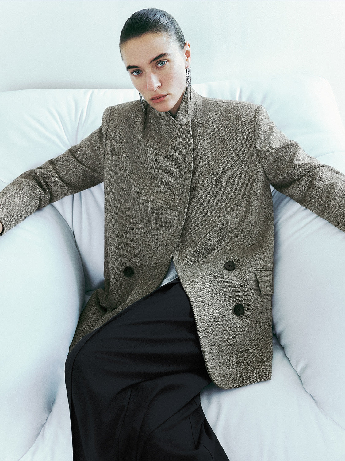Peak Lapel Double Breasted Loose Blazer