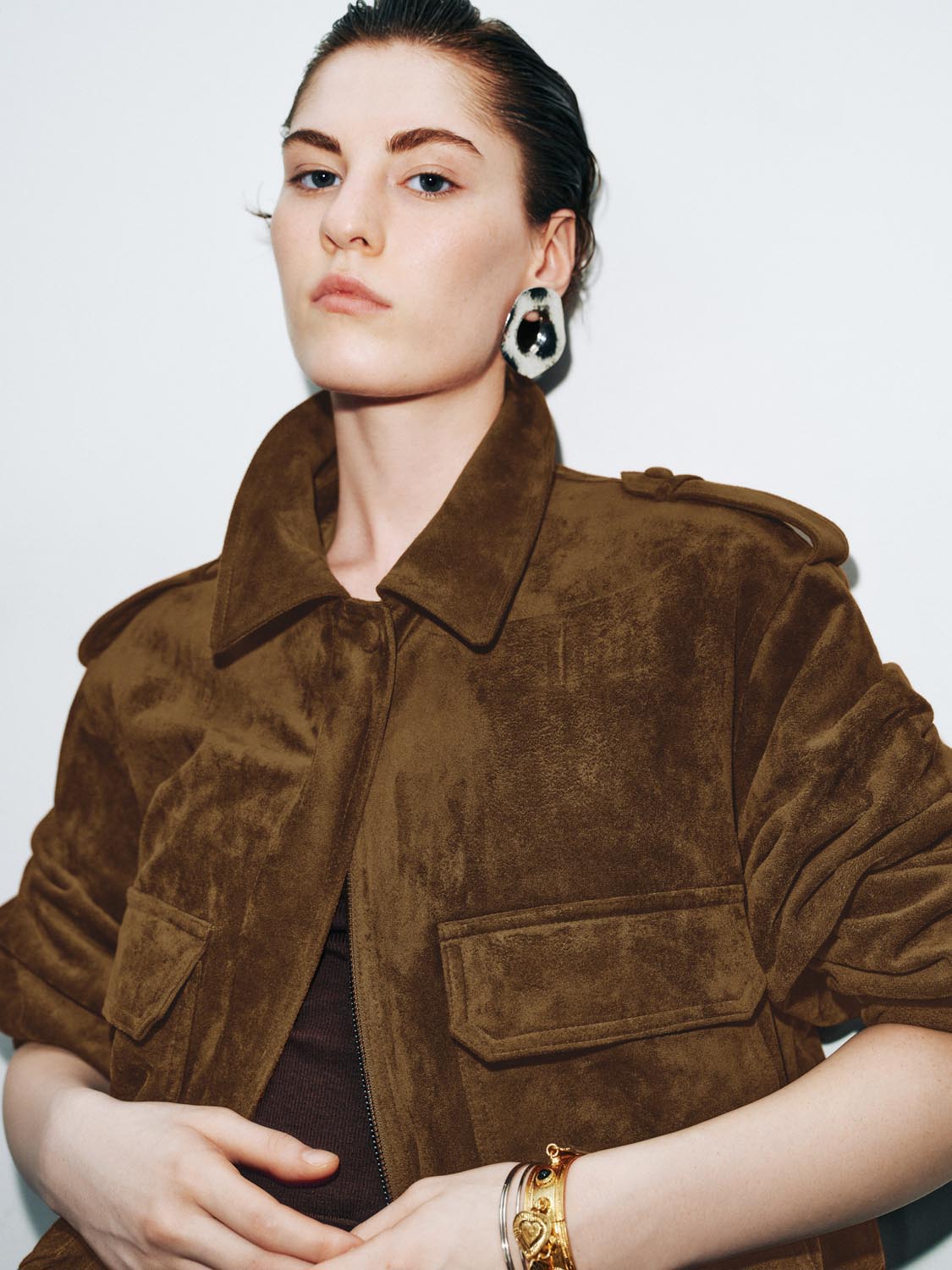 Suede Cropped Jackets