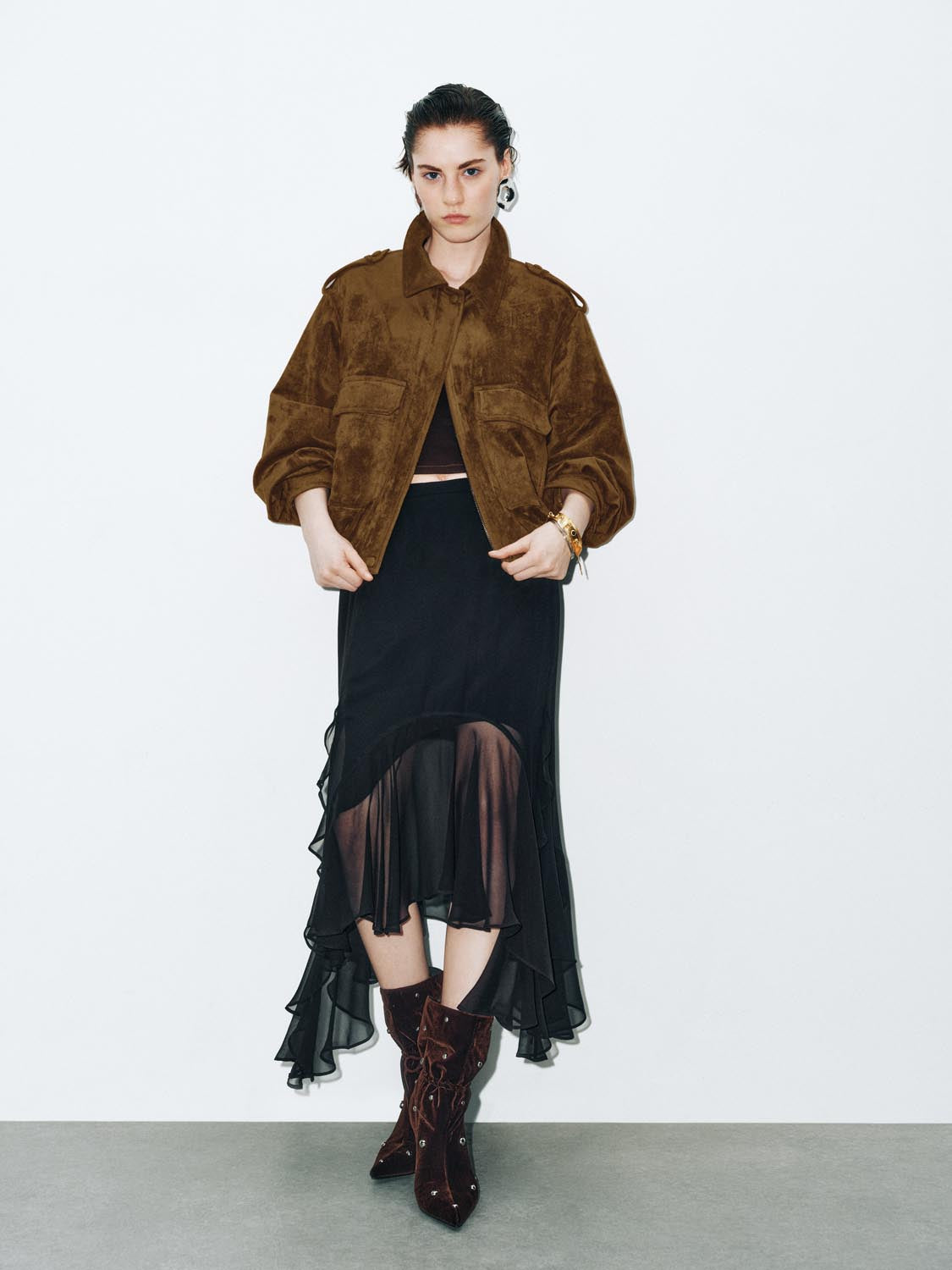 Suede Cropped Jackets
