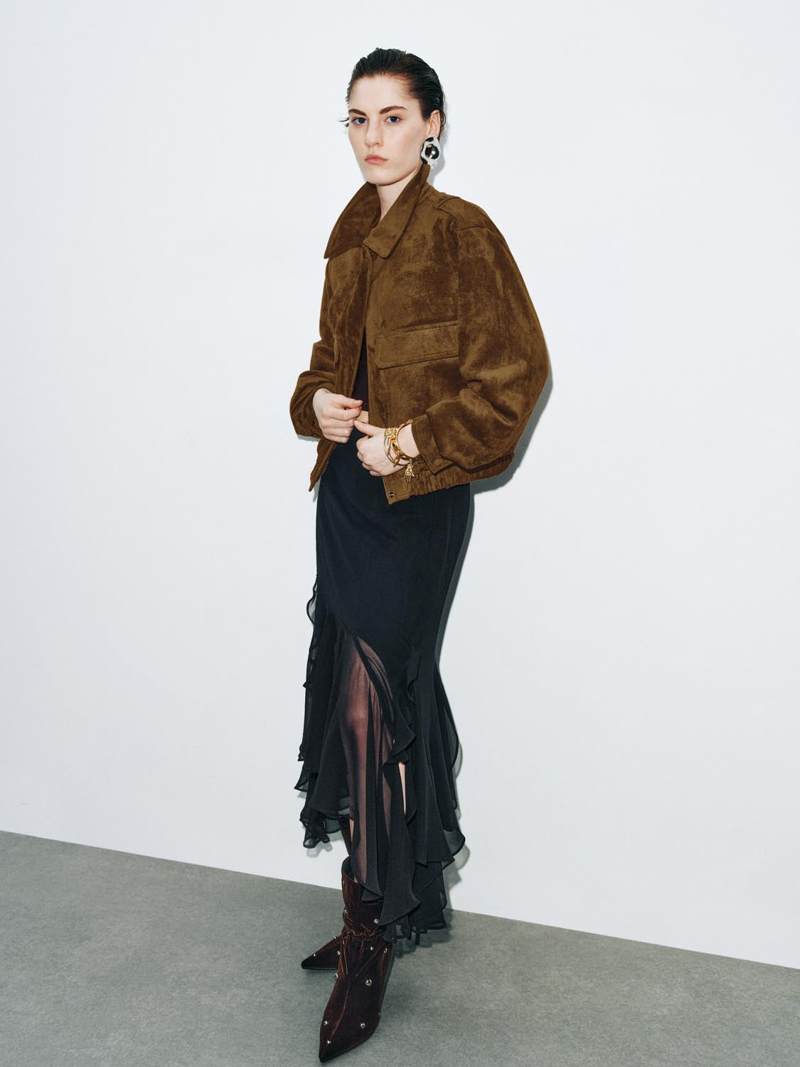 Suede Cropped Jackets