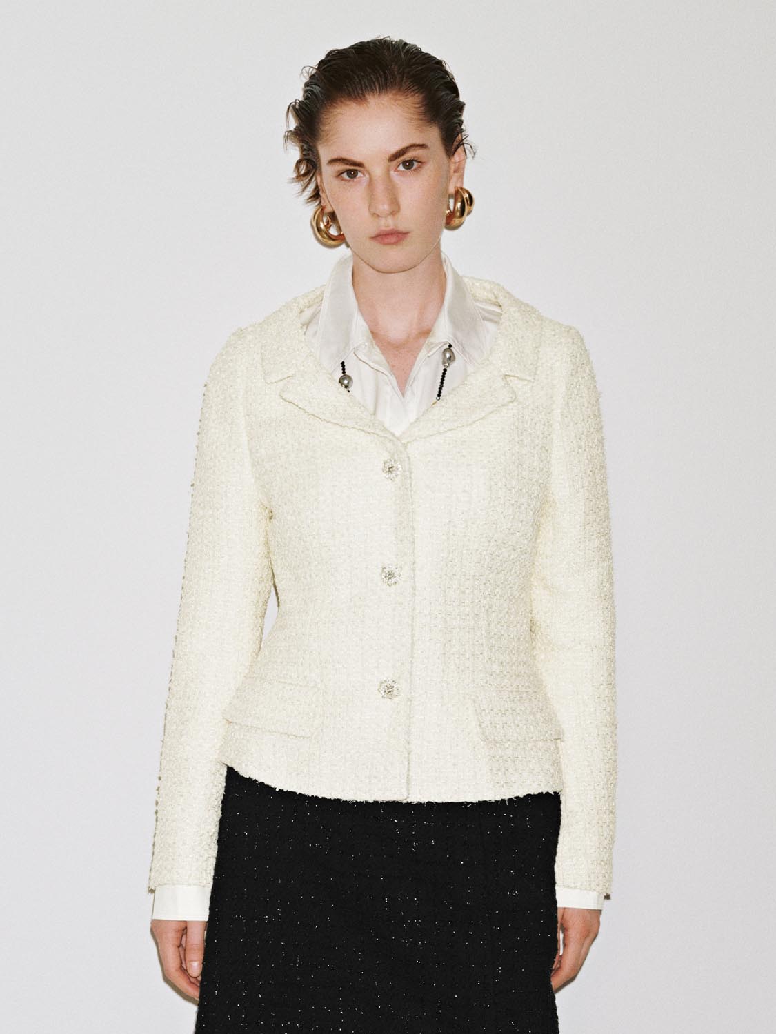 Button Up Notch Lapel Slim Jackets