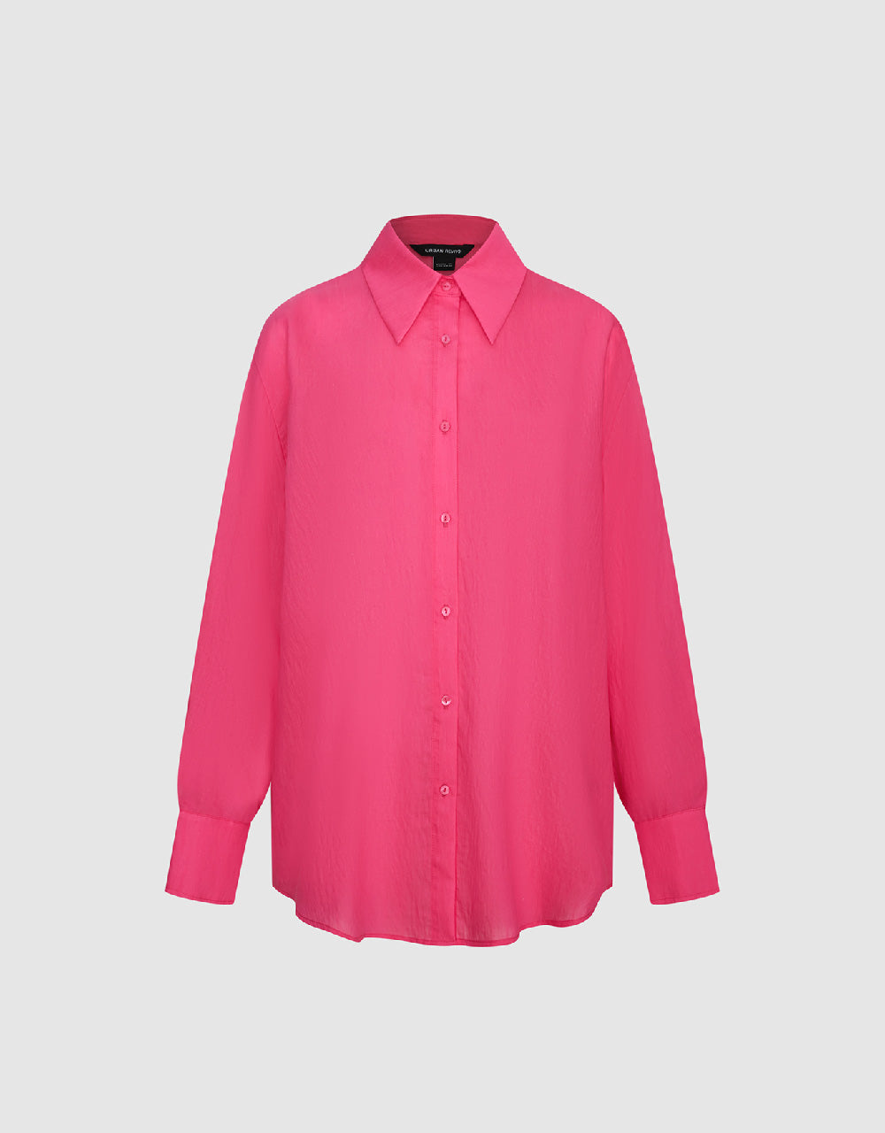 Button Up Lapel Straight Shirt