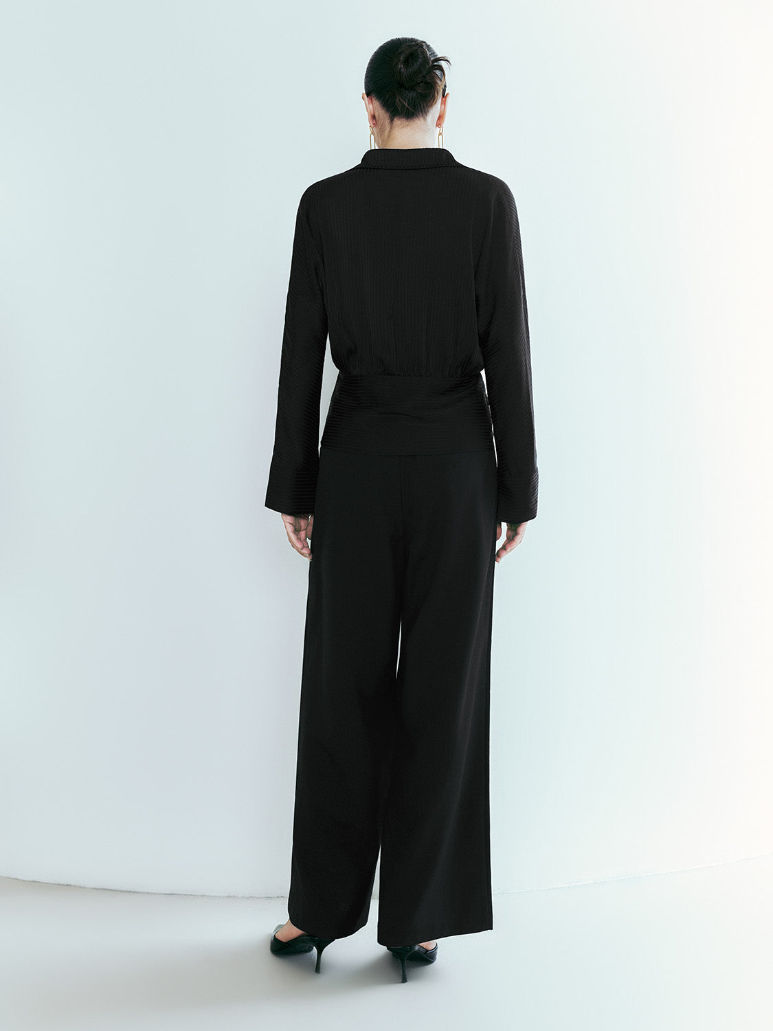Collared Neck Surplice Front Blouse