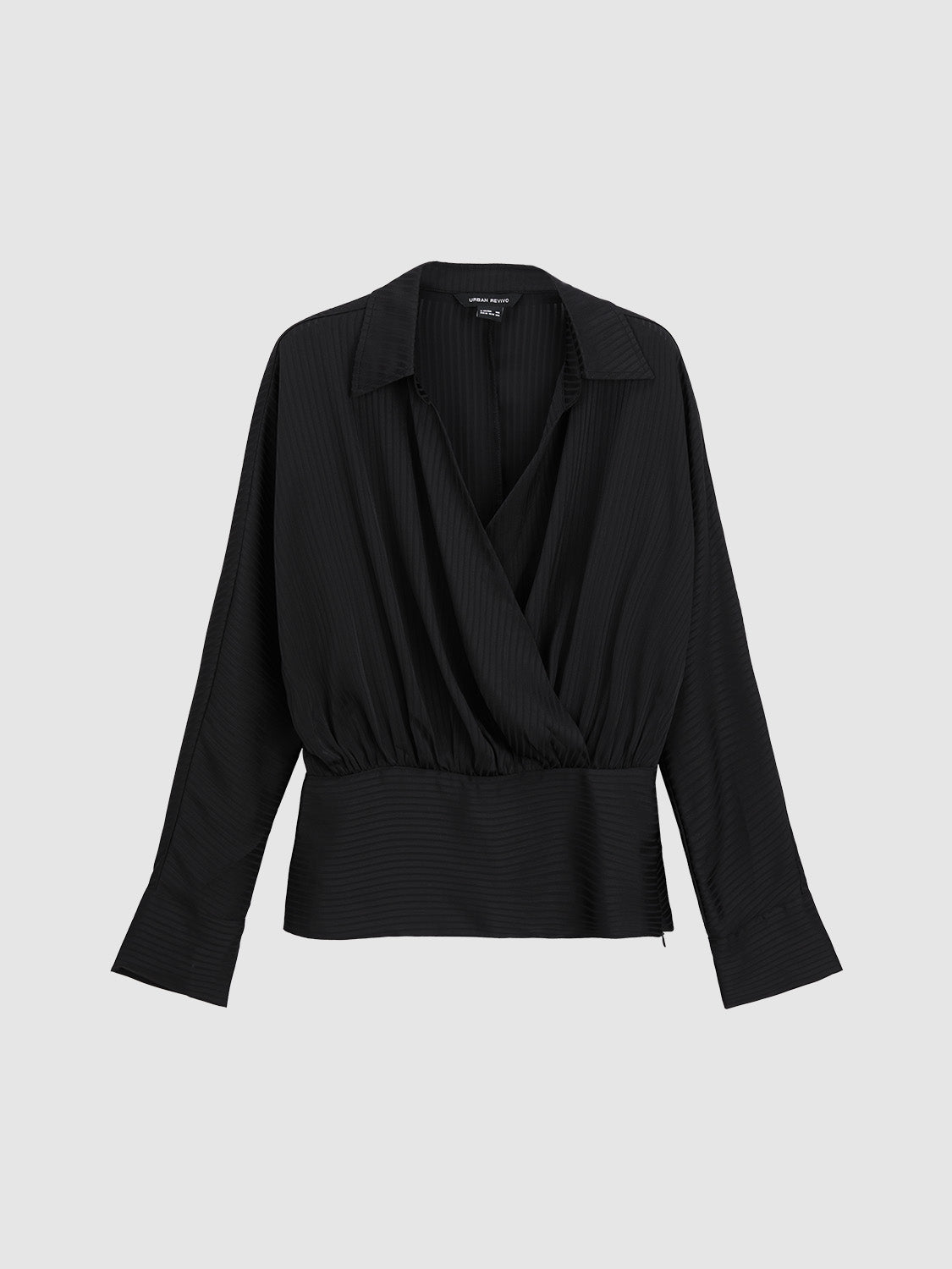 Collared Neck Surplice Front Blouse