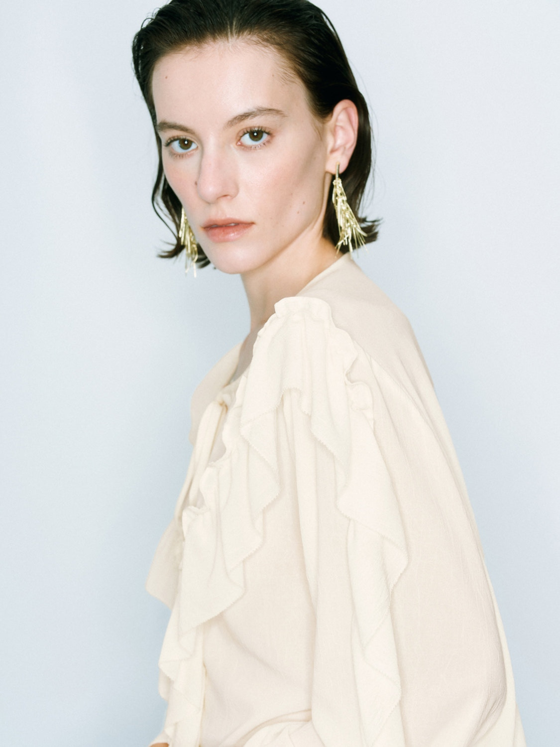 Ruffle Hem Blouses