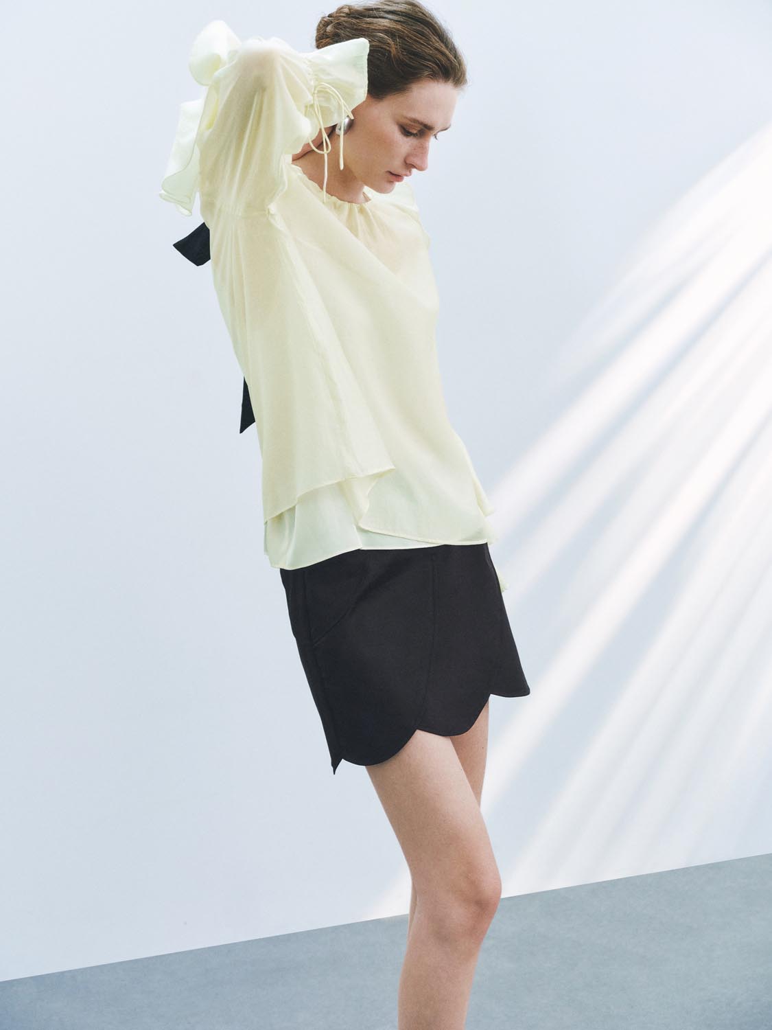 Slip Ruffle Overhead Shirt