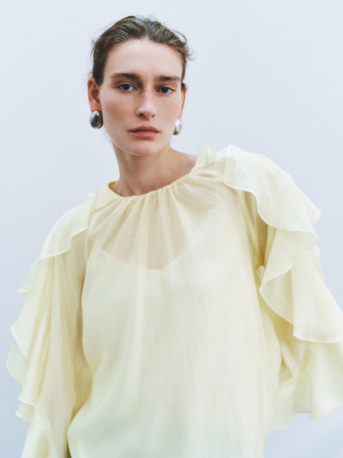 Slip Ruffle Overhead Shirt