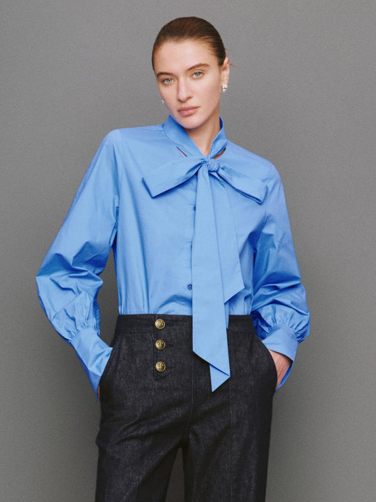 Bow Décor Long Sleeve Shirts