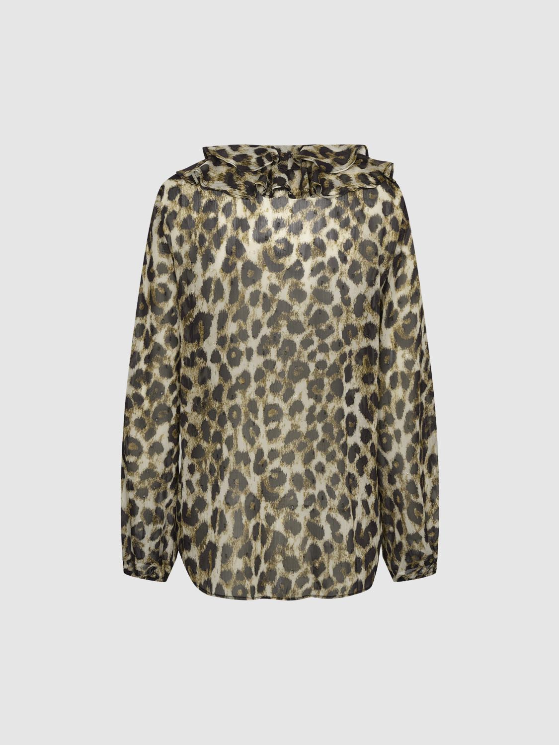 Ruffle Collar V-Neck Shirt