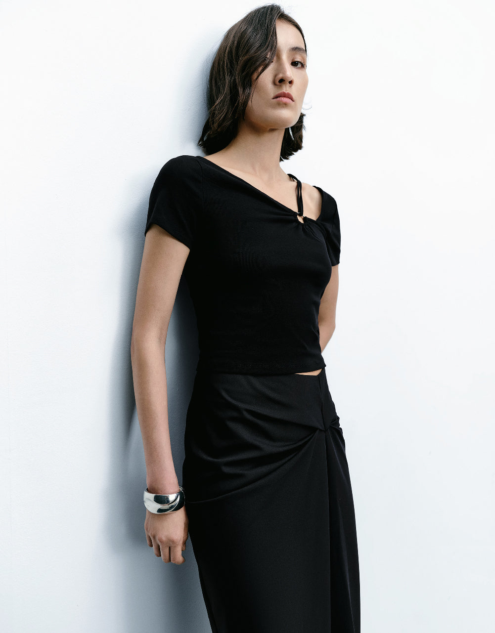 One Shoulder Skinny T-Shirt