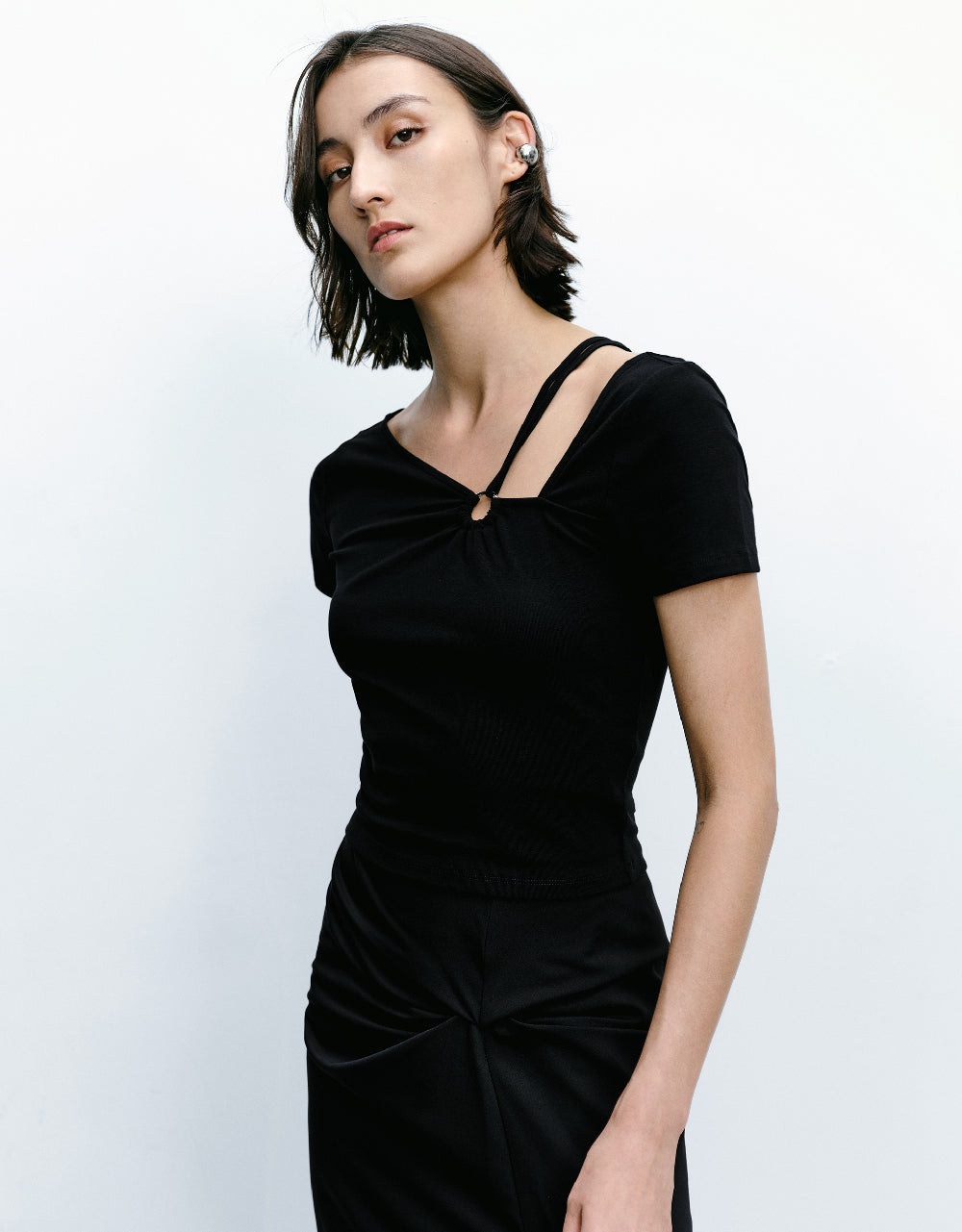 One Shoulder Skinny T-Shirt