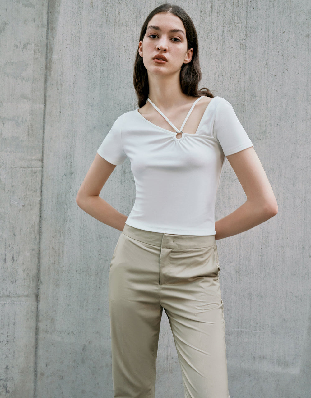 One Shoulder Skinny T-Shirt