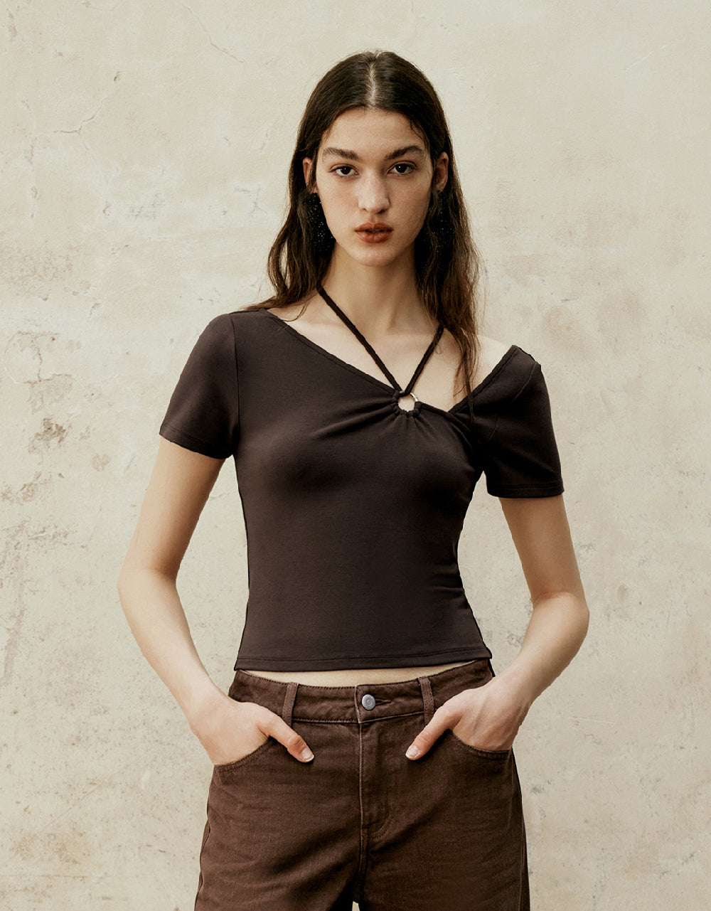 One Shoulder Skinny T-Shirt