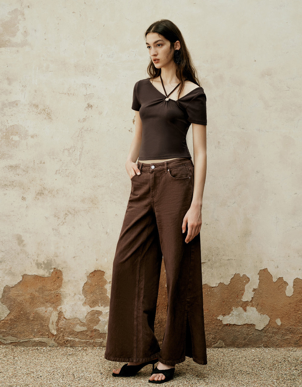 One Shoulder Skinny T-Shirt