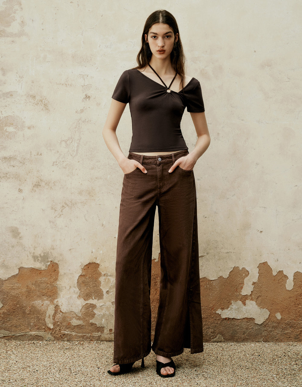 One Shoulder Skinny T-Shirt