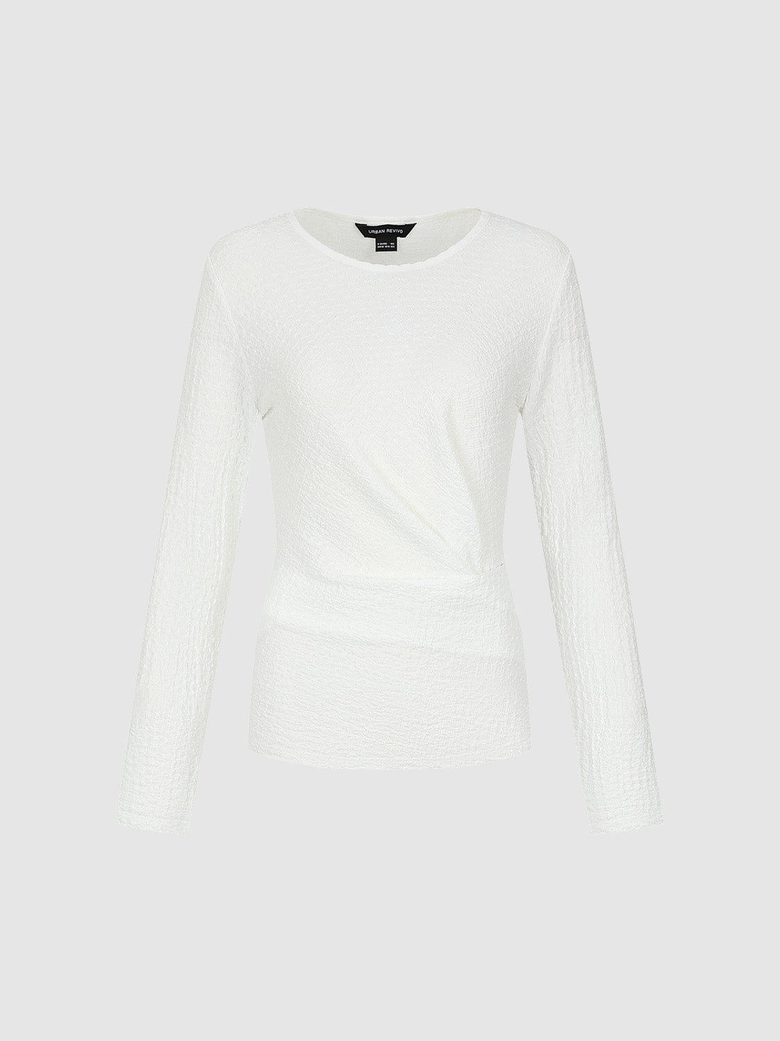 Textured Crew Neck Skinny T-Shirt