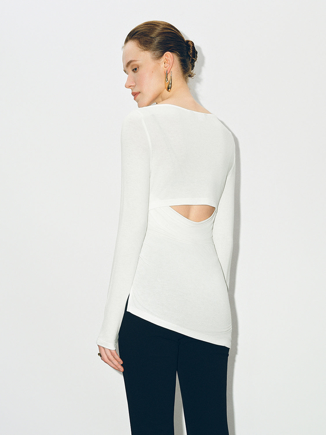 Asymmetric Neck Skinny T-Shirt