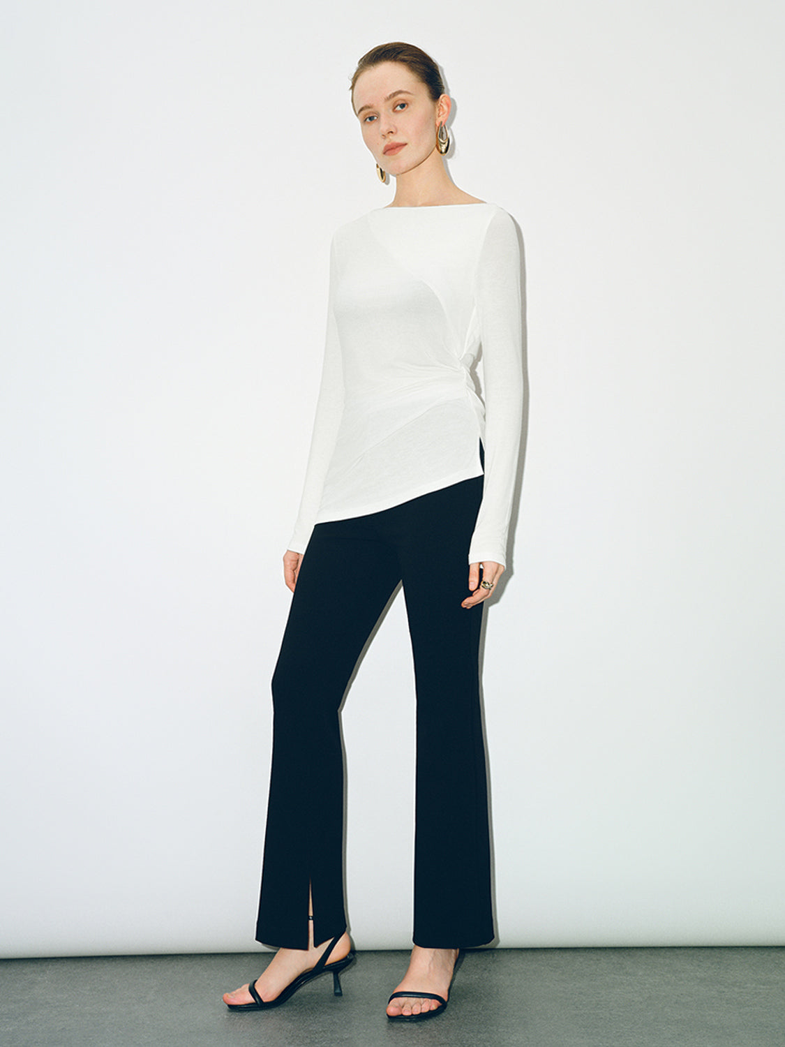 Asymmetric Neck Skinny T-Shirt