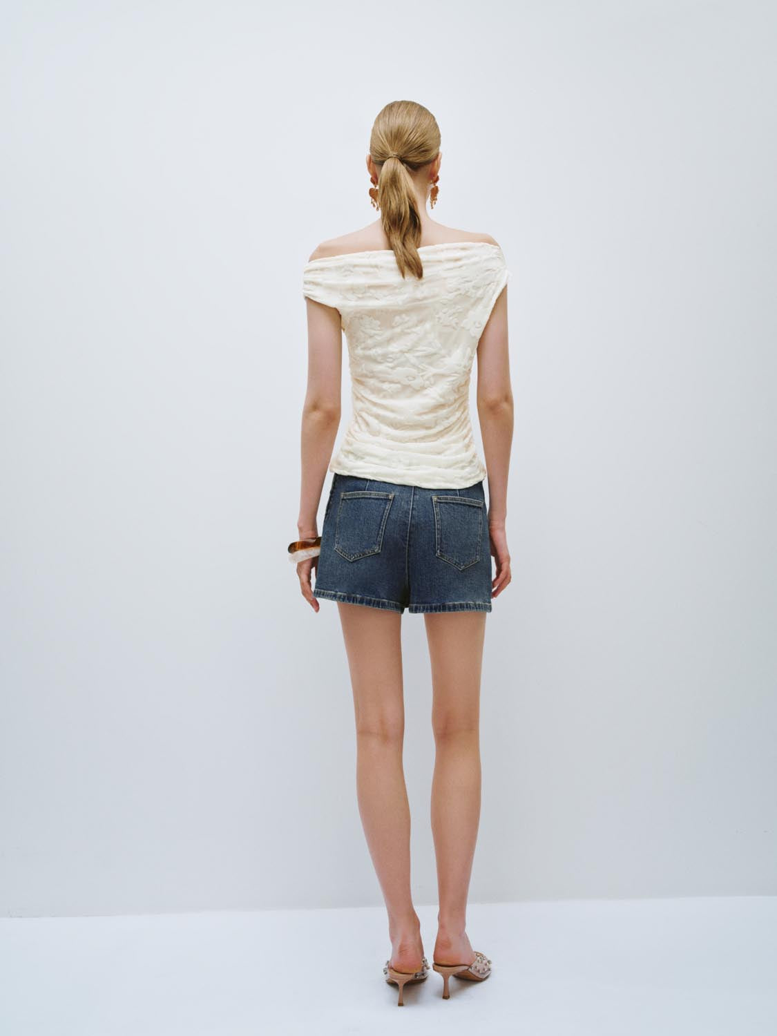 One Shoulder Ruched T-Shirts