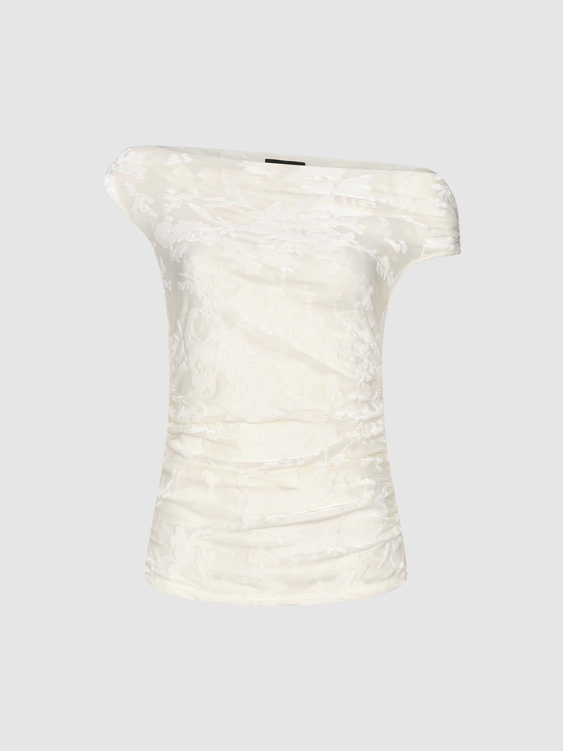 One Shoulder Ruched T-Shirts