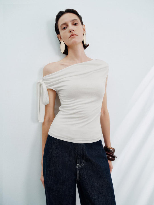 One Shoulder Skinny Fit Blouses