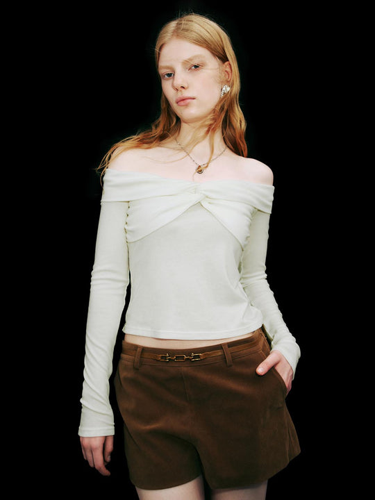 Off-the-Shoulder Long Sleeve T-Shirts