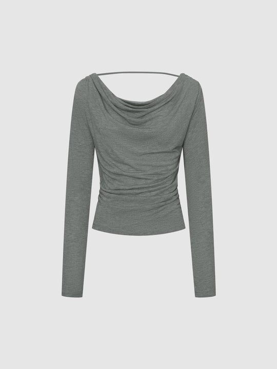 Draped Long Sleeve T-Shirts