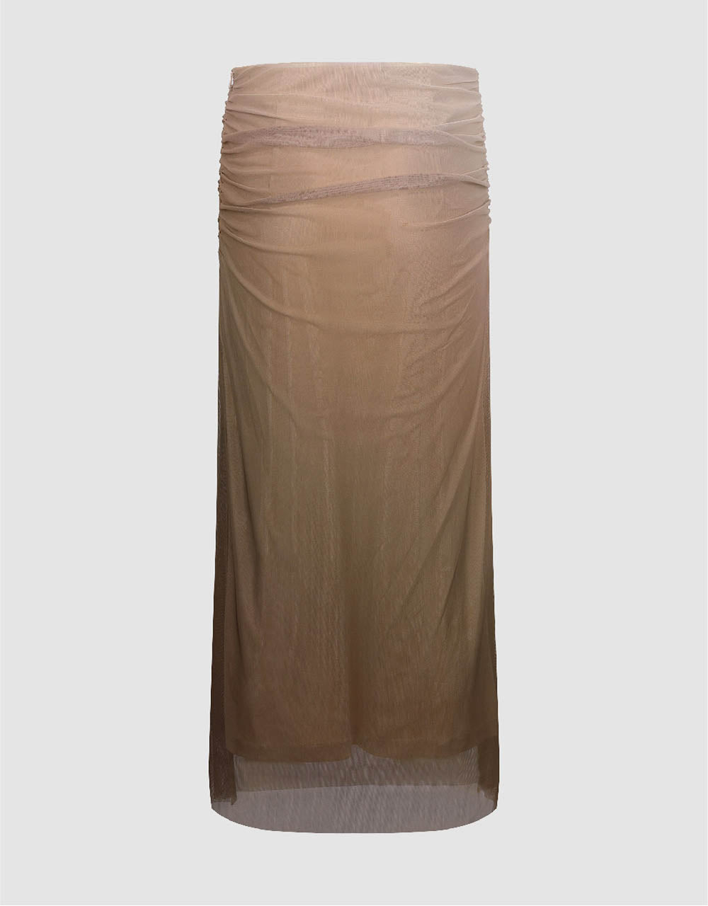 Ruched Midi Straight Skirt